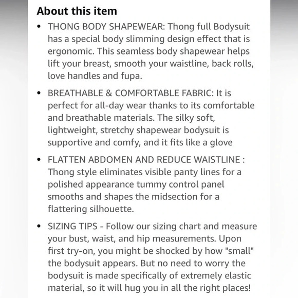 Shapewear Bodysuit for Women VIRAL DAZZLE FAIRY thongTummy Control Low seamless - Picture 12 of 14